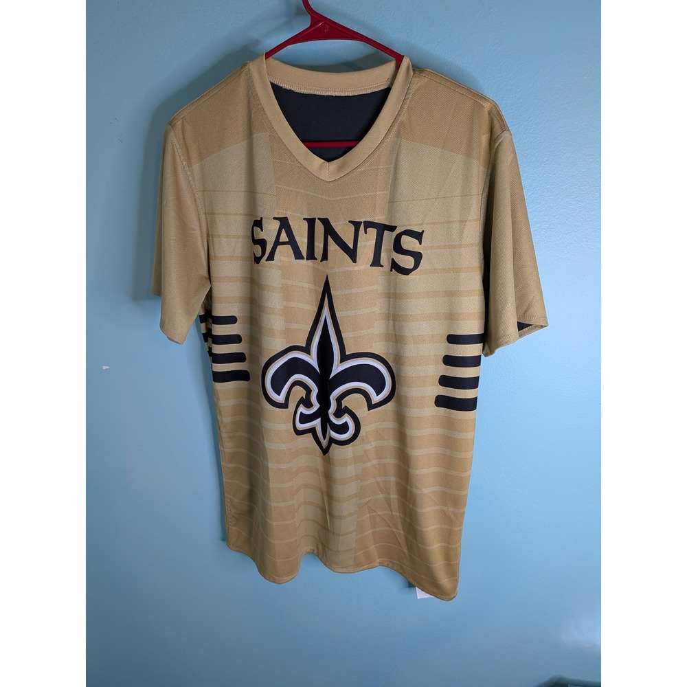 NFL Flag New Orleans Saints Reversible Youth XL Football Jersey Gold Black